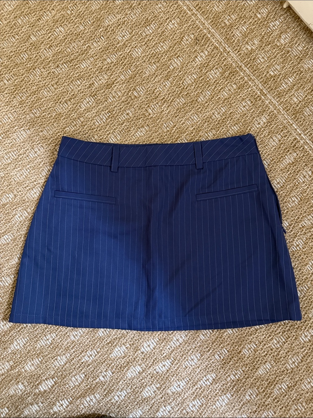 Forever 21 Navy Pinstripe Mini Skirt